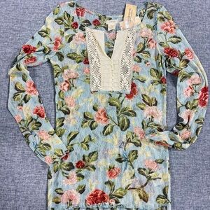 Denim & Supply Ralph Lauren Floral Blouse - Blue and Green